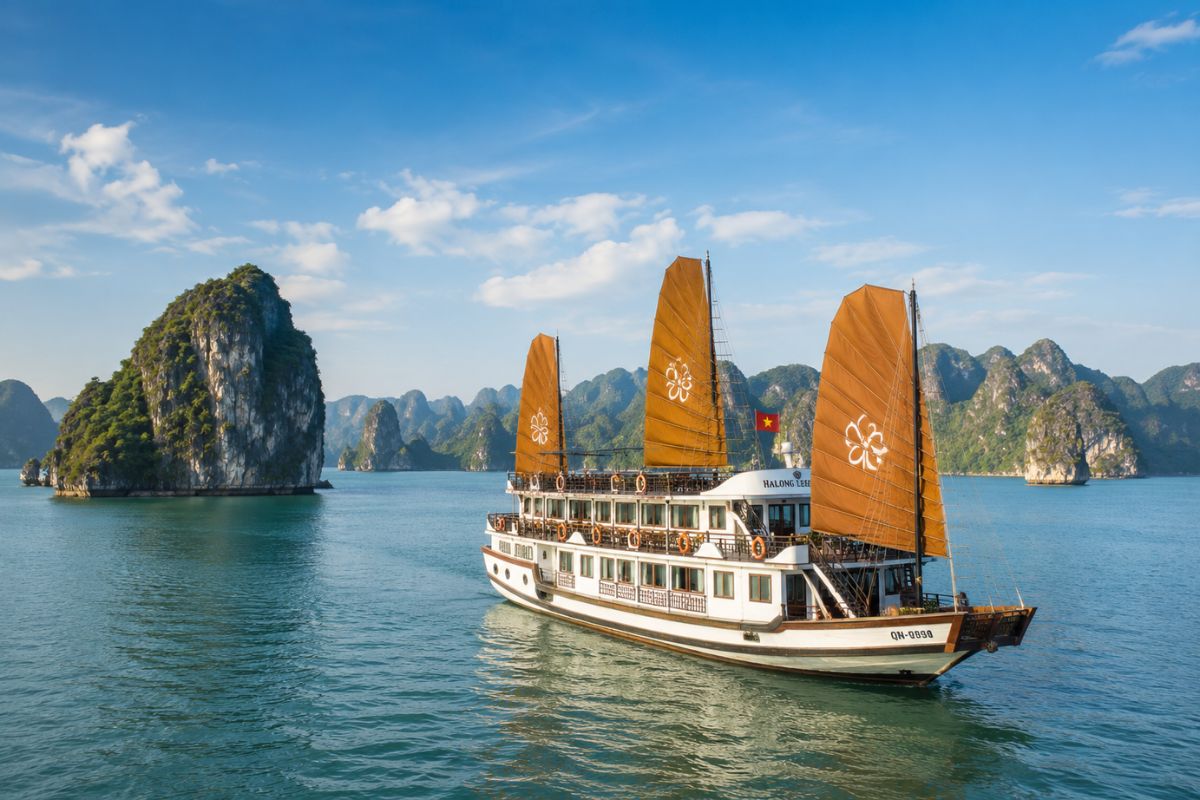 Overnight cruise on Halong Bay in autumn from a World Mate Travel itinerary